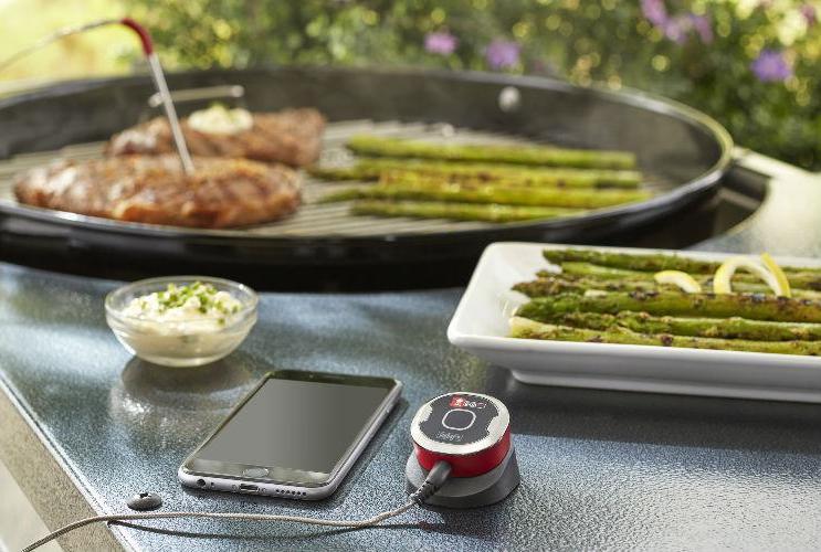 Weber, iGrill, set con App per barbecue a gas, per le cotture “social”, con termostato e sonda intelligenti per sorvegliare a distanza il barbecue e avere costantemente informazioni dalla sonda; si può così lavorare e rimanere nella casa o in terrazzo senza dover controllare sul posto, di continuo, la cottura. La App fornisce anche consigli e ricette e consente di fare le operazioni sui social network scambiando idee e ricette in tempo reale. Euro 70 e 45
